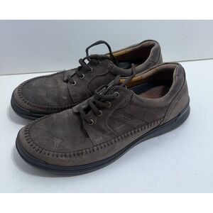 ECCO Mens Seawalker Comfort Tie Oxford Shoes 11 Brown Vegetable Tanned